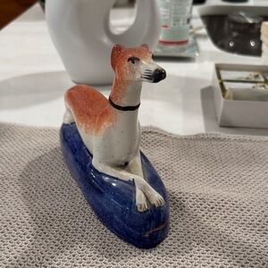 Staffordshire style greyhound dog figurine